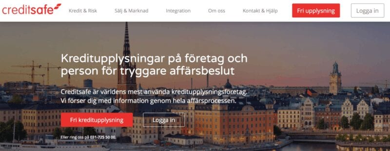 Creditsafe kreditupplysning utan uc