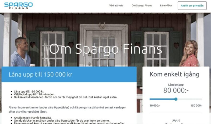 Spargo finans hemsida