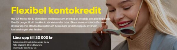 GF Money Bank kredit med utgiftsskydd