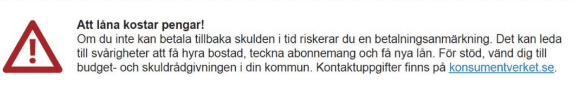 låna kostar