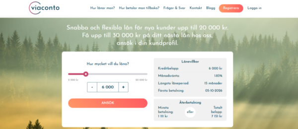 VIACONTO – lånet utan UC med snabb utbetalning 2026